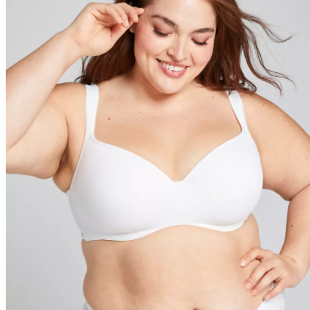 CACIQUE Smooth Balconette Bra White 50D Full Figure Plus Size Underwire Bra